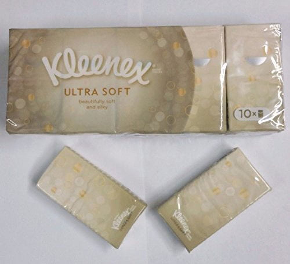 Kleenex Ultra Soft & Strong Facial Tissues, Pocket Pack, 9 ct, 10 Pack