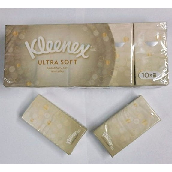 Kleenex Ultra Soft & Strong Facial Tissues, Pocket Pack, 9 ct, 10 Pack