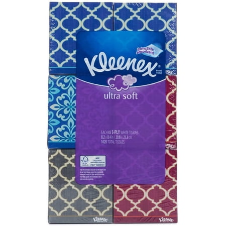 Kleenex Ultra Soft Tissues, 3-Ply, Pack of 6 Each 85 Count