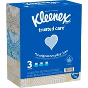 Kleenex trusted care Tissues - 2 Ply - 8.40 x 8.50 - White - Soft, Absorbent, Thick - For Face, Home - 160 Per Box - 3 / Pack | Bundle of 2 Packs
