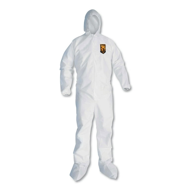 A20 Breathable Particle Protection Coveralls, Elastic Back, Hood and Boots, Large, White, 24/Carton A20 Breathable Particle Protection Coveralls, Elastic Back, Hood and Boots, Large, White, 24/Carton