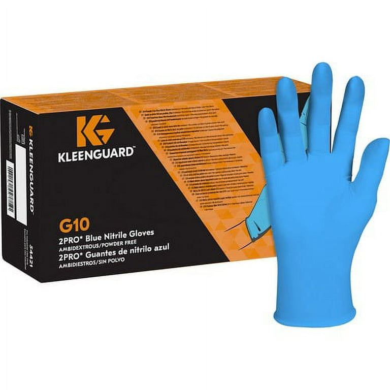 Kleenguard G10 Blue Nitrile Gloves - Small Size - For Right/Left Hand -  Nitrile - Blue - High Tactile Sensitivity, Textured Grip, Powder-free - For