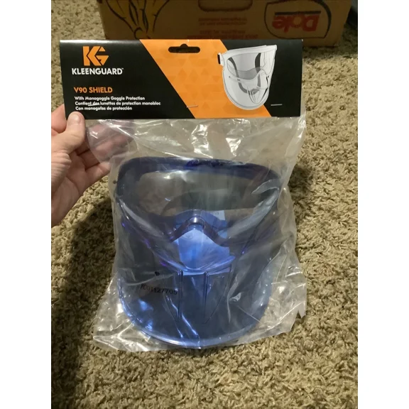 Kleenguard V90 Premium Face Shield W/ Goggle, Blue Frame, Clear Lens, Anti Fog