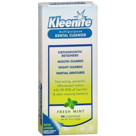 Kleenite Multipurpose Fast Acting Dental Cleanser, Fresh Mint, 9oz, 2-Pack