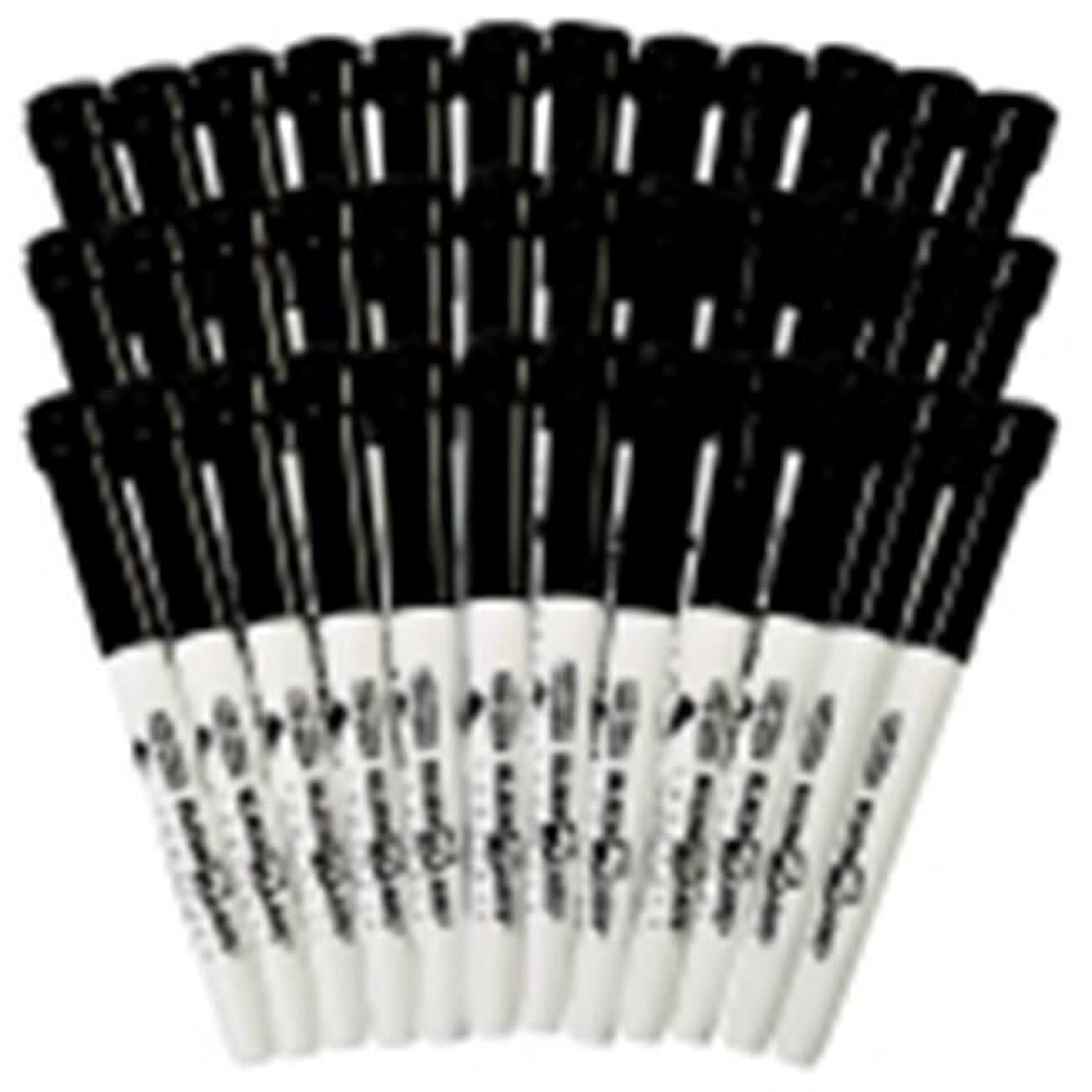 Kleenslate DryErase Low Odor Marker With Eraser Caps, Black, Pack 36