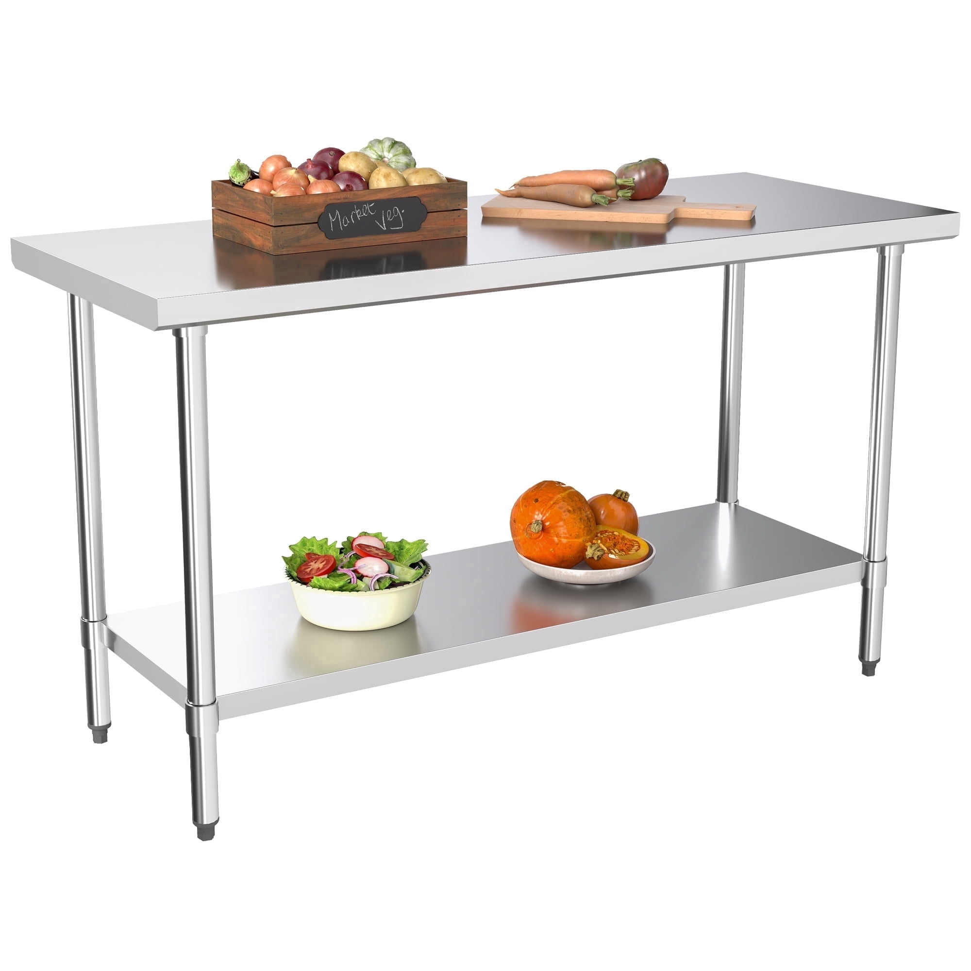 Kleensteel NSF 24x60 Stainless Steel Workbench with Adjustable ...