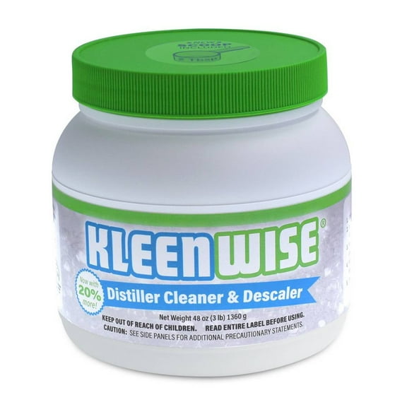 Kleenwise Water Distiller Cleaner Descaler, Environmentally Safe and Phosphate Free, Removes Mineral Scale and Buildup, 48 ounces with Scoop