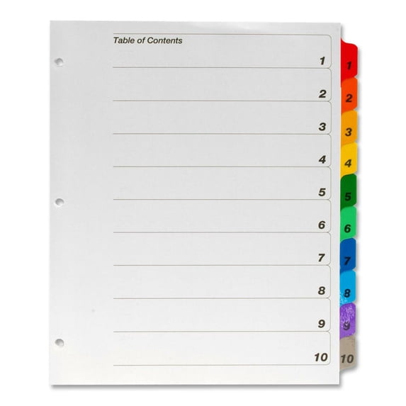 Kleer-Fax Binder Index Dividers