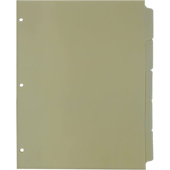 Kleer-Fax Write-On Tab Ring Book Indexes, 5 Tab, Bulk Packed, 32# Canary, 50 Sets per Box (88512)