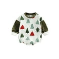 Kleidungly Newborn Baby Girl Boy Christmas Outfit Xmas Tree Romper Bodysuit Velvet Sweatshirt