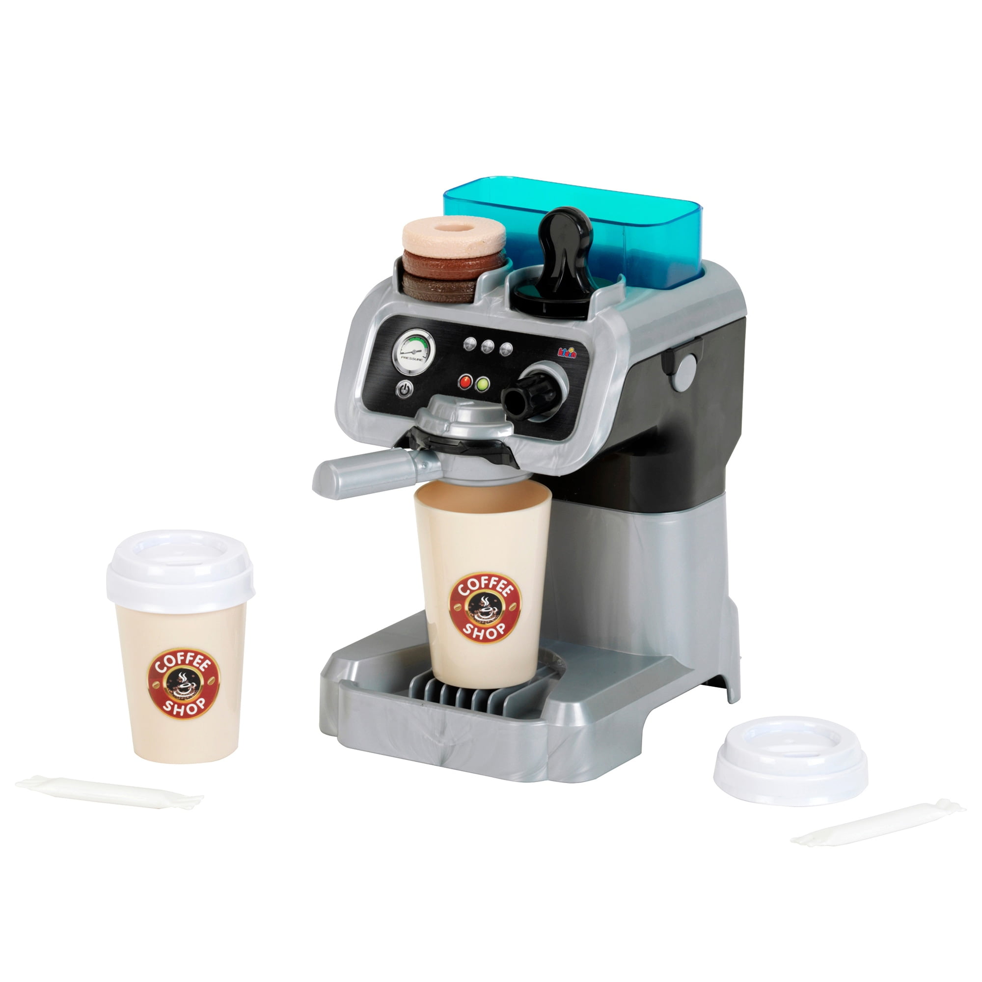 Klein: Barista Espresso Machine - Kitchen Appliance Toy, Coffee Making \u0026 Accessory Pretend Play Set, Realistic Water Flow Function, Kids Ages 3+