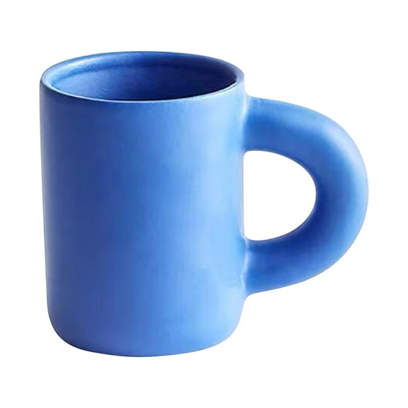 Klein Blue Ceramic Handle Mug - 280ML Hand-Pinch Pattern Cup, Cute Water Coffee Tea Cup for Home/Office