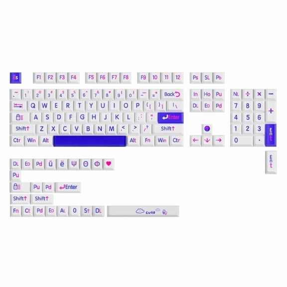 Klein Blue Keycap Set 125key PBT Custom Big Letter Keyboard Cap Cherry Profile Gaming KeyCap for Mechanical Keyboard