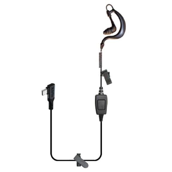 Klein Electronics DRIFT 1-Wire USB-C PTT Earpiece with Noise Cancel Mic, Black