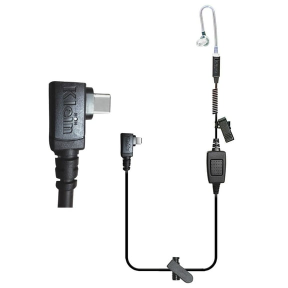 Klein Electronics Triumph USB-C PTT Acoustic Tube Earpiece for Android Phones
