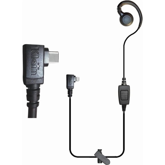 Klein Electronics USB-C Wired PTT Earpiece with Swivel Earloop for Android