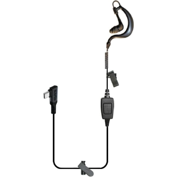 Klein Electronics Single Wire Push to Talk Earpiece with USB C Connector, Smart USB-C No Battery Required, Works with iOS iPhone/Android And Various PTT Apps, Noise Redusing Mic PTT Headset