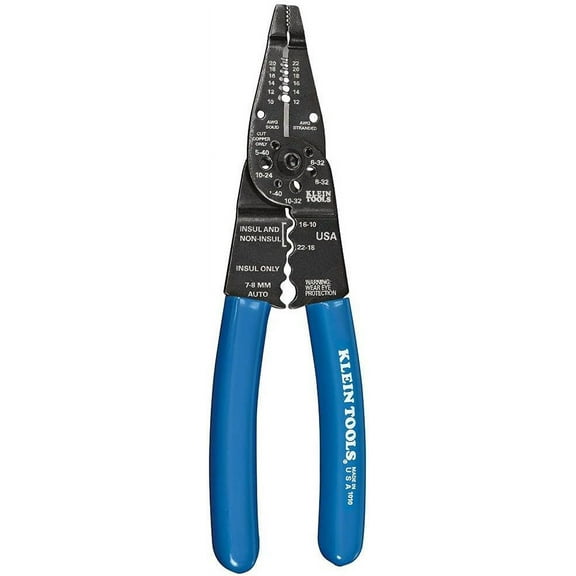 Klein Tools 1010 Multi Tool Long Nose Wire Cutter, Wire Crimper, Stripper and Bolt Cutter Multi-Purpose Electrician Tool, 8-Inch Long