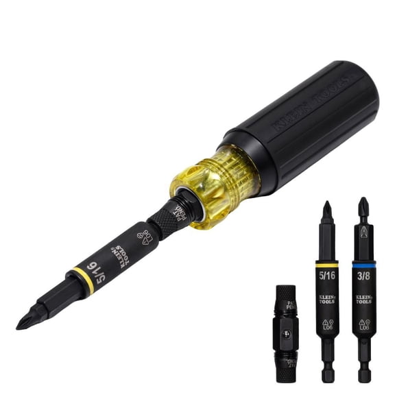 Klein Tools Impact Rated Multi-Bit Screwdriver/nut Driver, 11-In-1