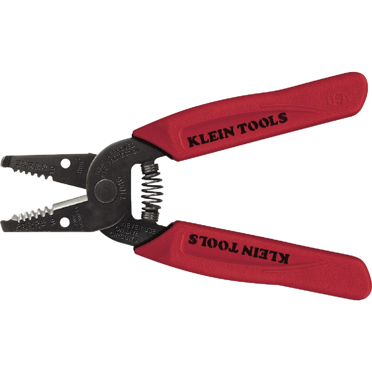 Klein Tools 11046 Wire Stripper, Wire Cutter, Made in USA, Stripping/Cutting Tool for 16-26 AWG Stranded, Compact Nose with Precision-ground Stripping Holes
