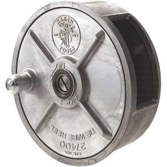 Klein Tools 27400 Tie wire Reel, Lightweight Aluminum, Left Handed and Right Handed with Rewind Knob