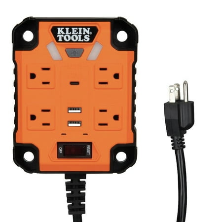 Klein Tools 29601 PowerBox 1, 4-Outlet Magnetic Mounted Power Strip