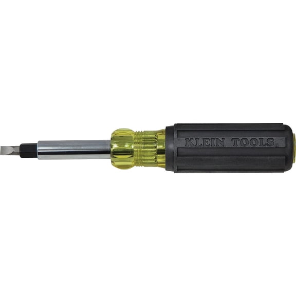 Klein Tools 32557 Multi-Bit Screwdriver / Nut Driver, Heavy Duty 10-in-1 with Interchangable Shafts and Ph, Sl, Sq, Hex Bits and Nut Drivers