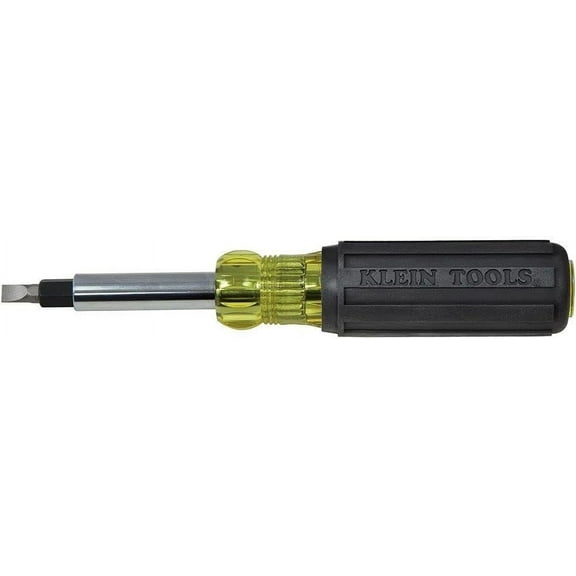 Klein Tools 32557 Multi-Bit Screwdriver / Nut Driver, Heavy Duty 10-in-1 with Interchangable Shafts and Ph, Sl, Sq, Hex Bits and Nut Drivers
