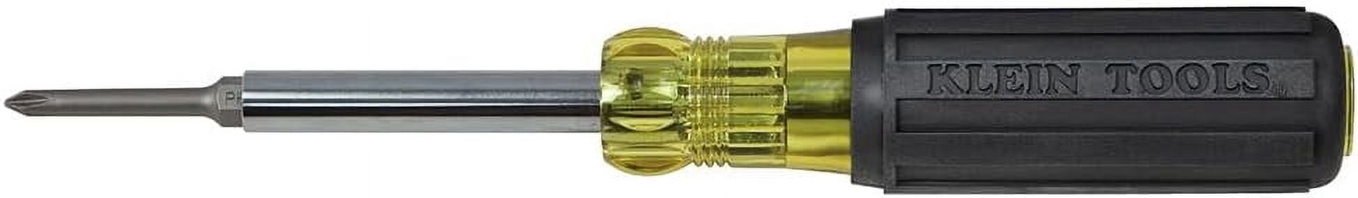 Klein Tools 32559 Multi-bit / Nut Driver, Extended Reach 6-in-1 Tool with Nut Driver, Phillips and Slotted Bits