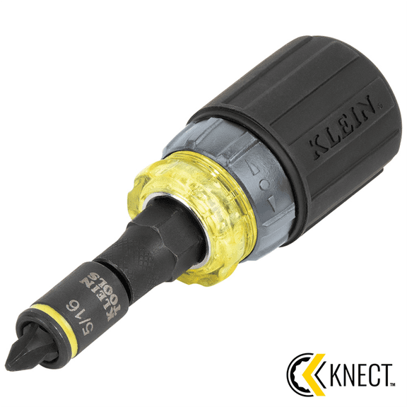 Klein Tools KNECT 7-in-1 Ratcheting Impact-Rated Stubby Screwdriver/Nut Driver