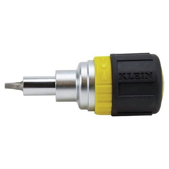 Klein Tools 32594 6-in-1 Stubby, Ph, Sl, Sq, Nut Multi-Bit Ratcheting Screwdriver