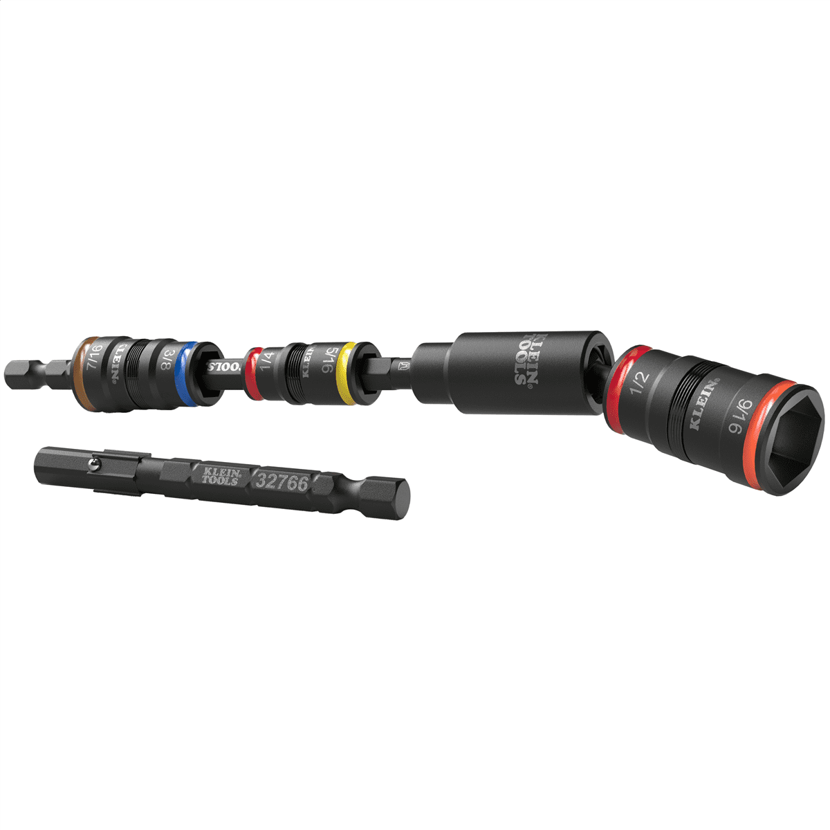 Klein Tools Impact Flip Socket Set With Swivel Adapter, 6 Piece
