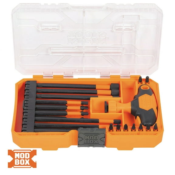 Klein Tools Impact-Rated Interchangeable Ratcheting T-Handle Set, 23 Pieces