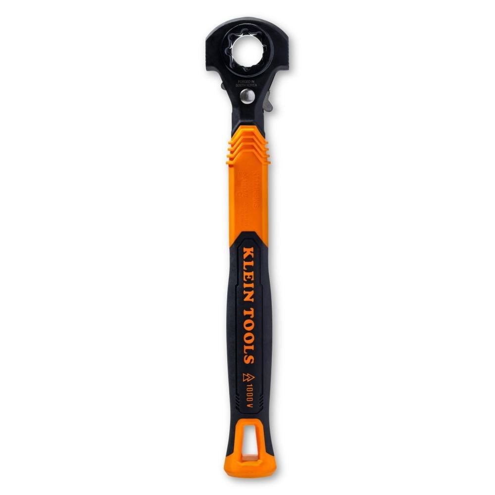 Klein Tools 5-In-1 Hammer Facing Insulated Lineman Wrench