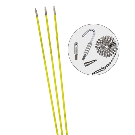 Klein Tools 50152 Mid-Flex Glow Fish Rod, 15 Foot