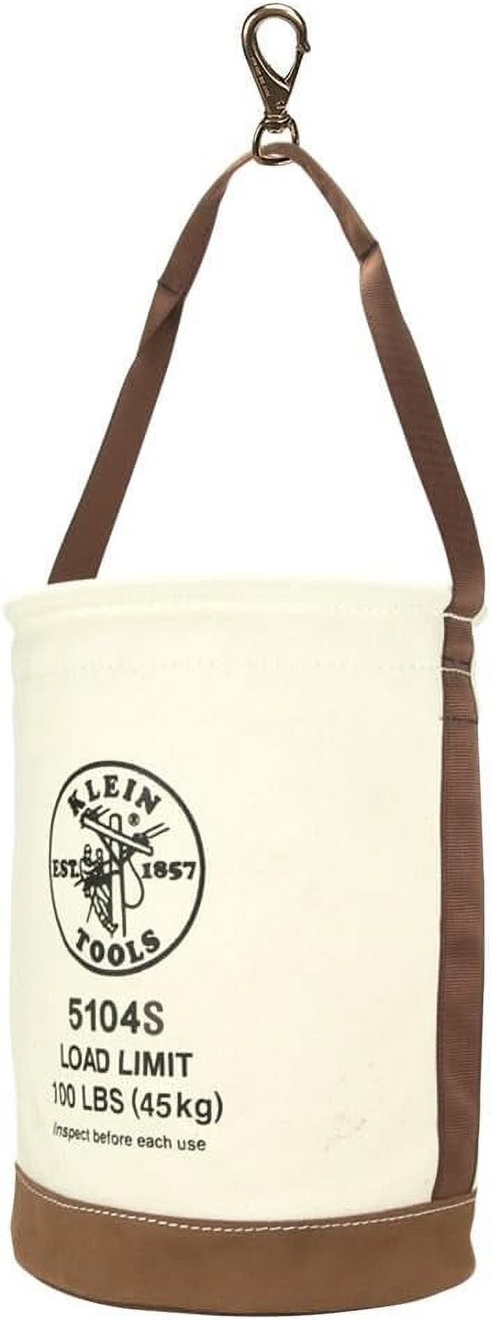 Klein Tools 5104S Canvas Bucket, Tool Bucket Made with No. 4 Canvas and