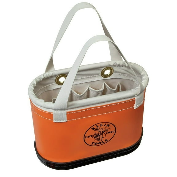 Klein Tools 5144BHHB 2 lbs. 14 Pocket Oval Hard Body Bucket - Orange/White