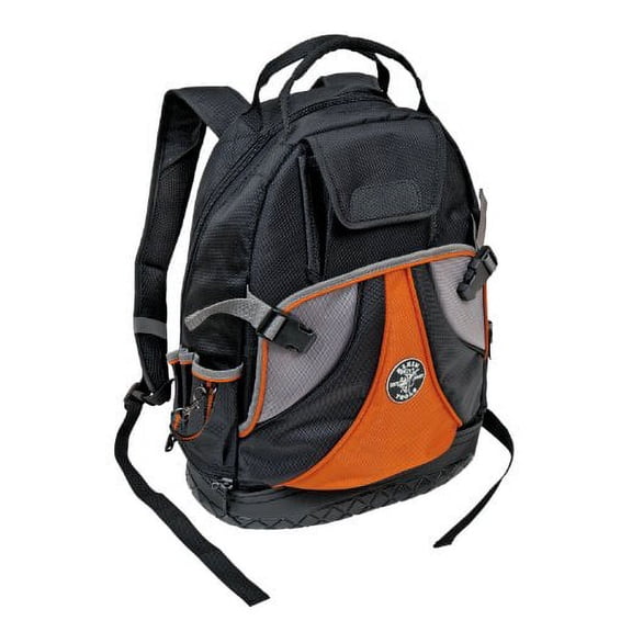 Klein Tools, 55421BP14, 20" Electricians Tool Backpack, 39 Pockets, Black, Orange