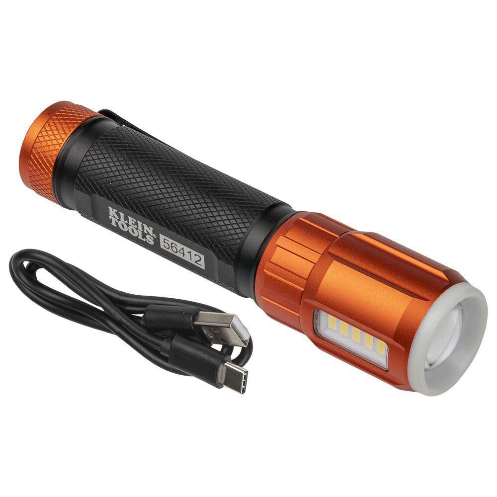 Klein Tools Flashlight With Worklight Rechargeable