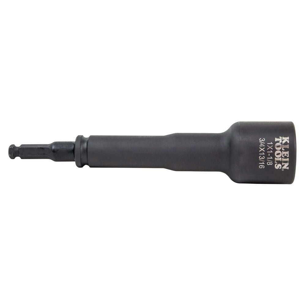 Klein Tools NRHD4 4-in-1 SAE 3/4 in., 13/16 in., 1, 1-1/8 in. Socket Wrench Set with 7/16 in. Hex Adapter