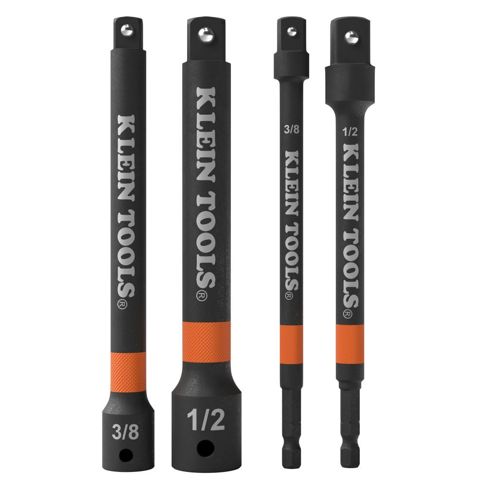 Klein Tools 6 Inch Impact Driver And Socket Extension Bar Set 4 Piece