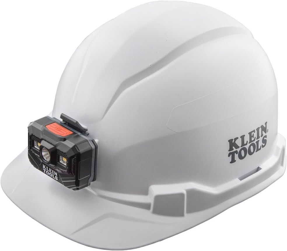 Klein Tools 60107RL Hard Hat, Rechargeable Headlamp, Nonvented, Cap