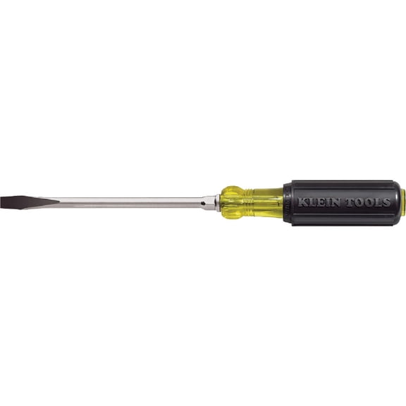 Klein Tools 602-6 5/16-Inch Keystone Tip Screwdriver, Made in USA, 6-Inch Heavy Duty Round Shank with Cushion Grip Handle