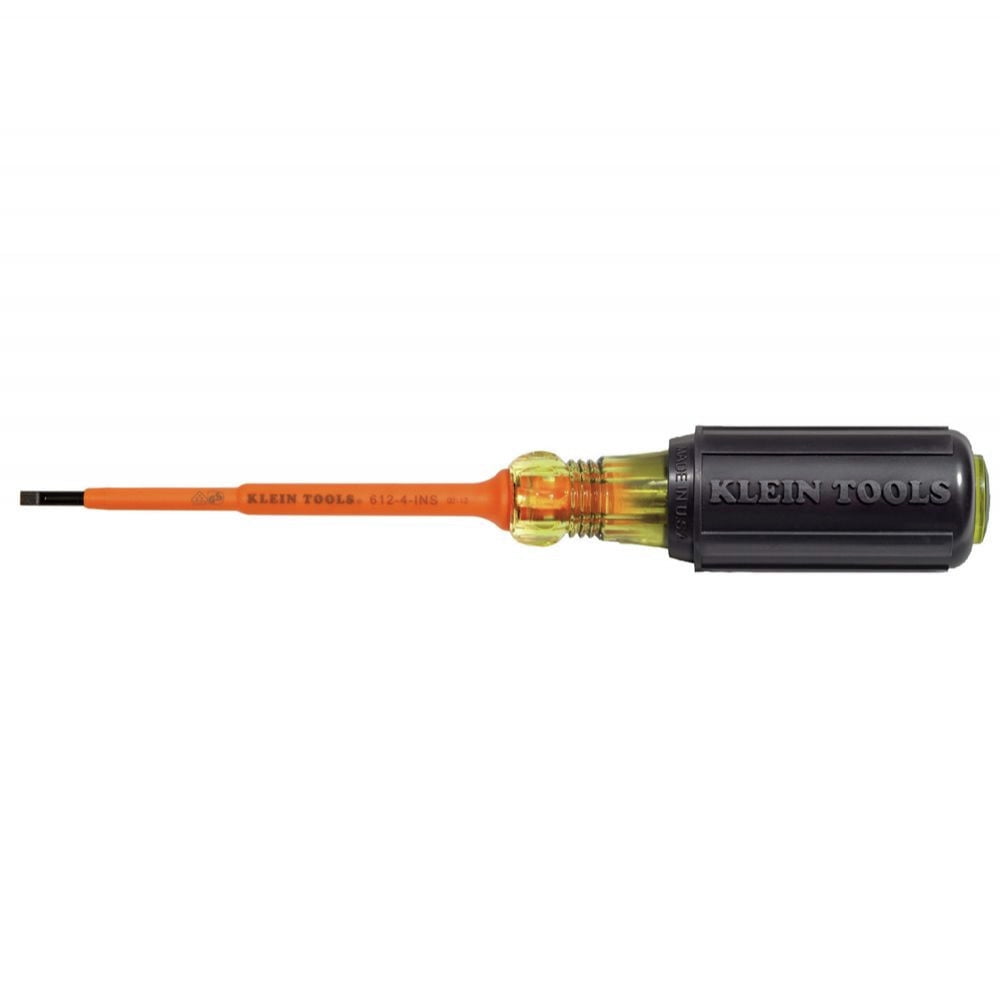 Klein Tools 612-4-INS 4 in. Insulated 1/8 in. Slotted Screwdriver