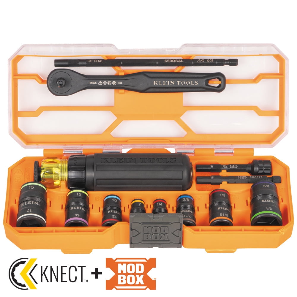 Klein Tools 65242 Flip-16 KNECT Ratcheting Impact Flip Socket Screwdriver