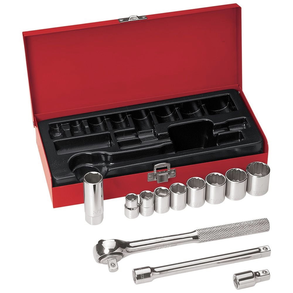 Klein Tools 3/8" Drive Socket Wrench Set, 12 Pc