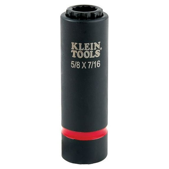 Klein Tools 66012 5/8 in. and 7/16 in. 2-in-1 12-Point Impact Socket