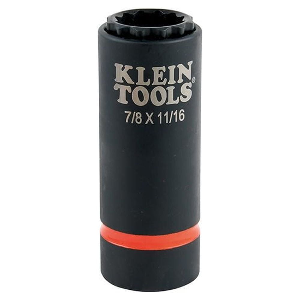 Klein Tools 66014 7/8 in. and 11/16 in. 2-in-1 12-Point Impact Socket
