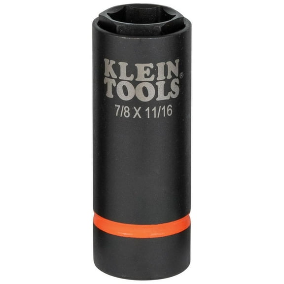 Klein Tools 66064 7/8 in. and 11/16 in. 2-in-1 6-Point Impact Socket