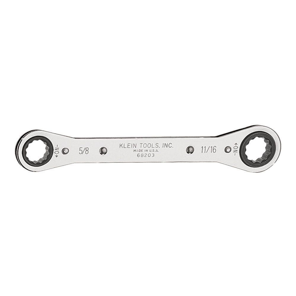 Klein Tools 68203 5/8 in. x 11/16 in. Reverse Ratcheting Box Wrench